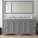 Modern Fittings Talisa 72" Double Bath Vanity Marble Top and Square Sinks with Matching Mirror