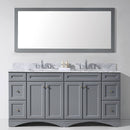 Modern Fittings Talisa 72" Double Bath Vanity Marble Top and Square Sinks with Matching Mirror