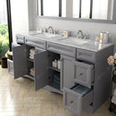 Modern Fittings Talisa 72" Double Bath Vanity Marble Top and Square Sinks with Matching Mirror