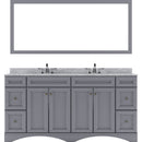 Modern Fittings Talisa 72" Double Bath Vanity Marble Top and Square Sinks with Matching Mirror