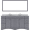 Modern Fittings Talisa 72" Double Bath Vanity Marble Top and Square Sinks with Matching Mirror