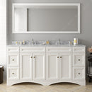 Modern Fittings Talisa 72" Double Bath Vanity Marble Top and Square Sinks with Matching Mirror