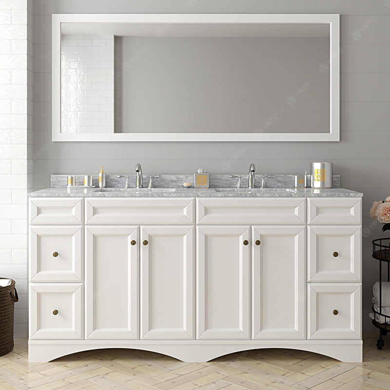 Modern Fittings Talisa 72" Double Bath Vanity with Marble Top and Square Sinks Faucets