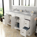 Modern Fittings Talisa 72" Double Bath Vanity Marble Top and Square Sinks with Matching Mirror