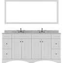 Modern Fittings Talisa 72" Double Bath Vanity Marble Top and Square Sinks with Matching Mirror