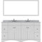 Modern Fittings Talisa 72" Double Bath Vanity Marble Top and Square Sinks with Matching Mirror