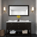 Modern Fittings Winterfell 60" Double Bath Vanity with Calacatta Quartz Top and Square Sinks