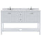 Modern Fittings Winterfell 60" Double Bath Vanity with Calacatta Quartz Top and Square Sinks