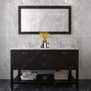 Modern Fittings Winterfell 60" Double Bath Vanity in Espresso with Cultured Marble Quartz Top and Round Sinks Faucets