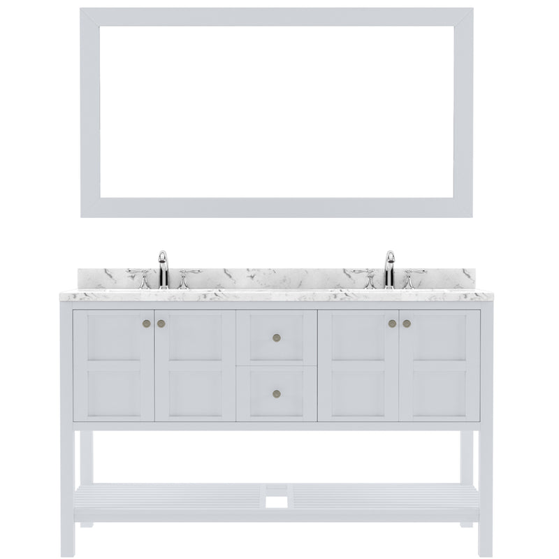 Modern Fittings Winterfell 60" Double Bath Vanity with Cultured Marble Quartz Top and Round Sinks