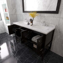 Modern Fittings Winterfell 60" Double Bath Vanity with Cultured Marble Quartz Top and Square Sinks Faucets