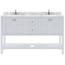 Modern Fittings Winterfell 60" Double Bath Vanity with Cultured Marble Quartz Top and Square Sinks