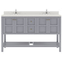 Modern Fittings Winterfell 60" Double Bath Vanity with Dazzle White Quartz Top and Round Sinks