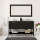 Modern Fittings Winterfell 60" Double Bath Vanity with Dazzle White Quartz Top and Square Sinks