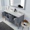 Modern Fittings Winterfell 60" Double Bath Vanity with Dazzle White Quartz Top and Square Sinks