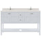 Modern Fittings Winterfell 60" Double Bath Vanity with Dazzle White Quartz Top and Square Sinks