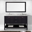 Modern Fittings Winterfell 60" Double Bath Vanity with White Marble Top and Round Sinks