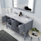 Modern Fittings Winterfell 60" Double Bath Vanity in Espresso with White Marble Top and Round Sinks Faucets