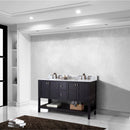 Modern Fittings Winterfell 60" Double Bath Vanity with White Marble Top and Square Sinks