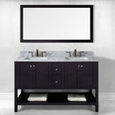 Modern Fittings Winterfell 60" Double Bath Vanity with White Marble Top and Square Sinks