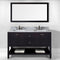 Modern Fittings Winterfell 60" Double Bath Vanity in Espresso with White Marble Top and Square Sinks Faucets