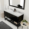 Modern Fittings Winterfell 60" Double Bath Vanity in Espresso with White Marble Top and Square Sinks Faucets