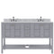 Modern Fittings Winterfell 60" Double Bath Vanity with White Marble Top and Square Sinks