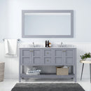 Modern Fittings Winterfell 60" Double Bath Vanity with White Marble Top and Square Sinks