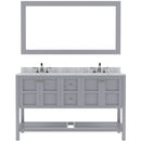 Modern Fittings Winterfell 60" Double Bath Vanity with White Marble Top and Square Sinks