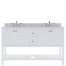 Modern Fittings Winterfell 60" Double Bath Vanity with White Marble Top and Square Sinks