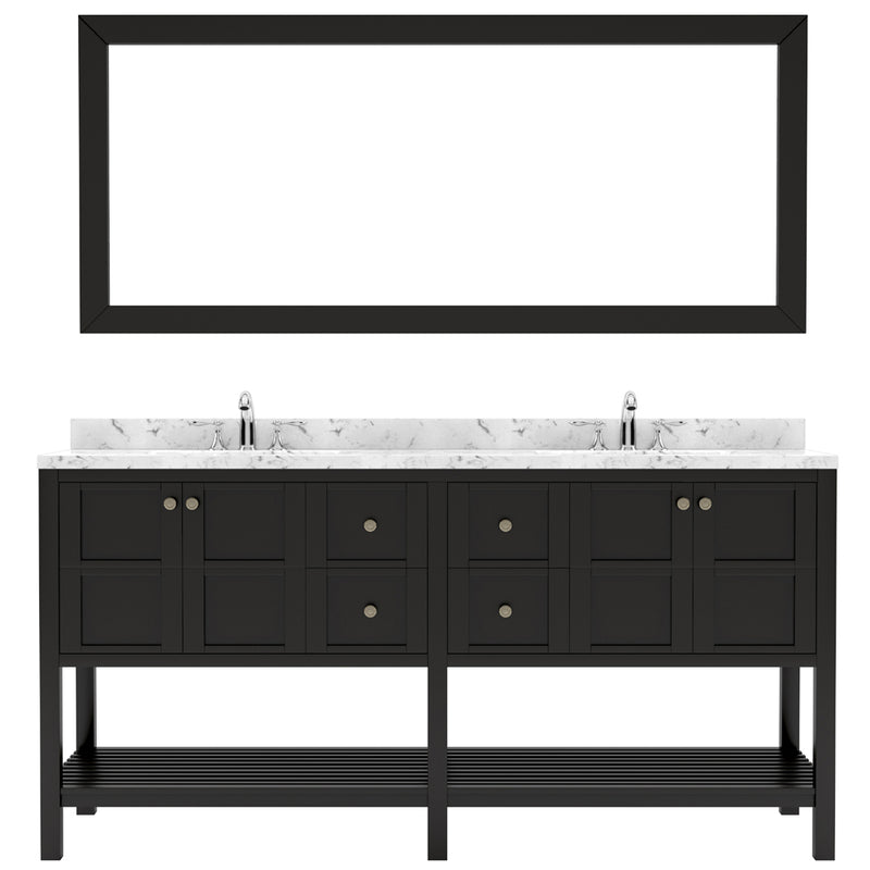 Modern Fittings Winterfell 72" Double Bath Vanity with Cultured Marble Quartz Top and Round Sinks