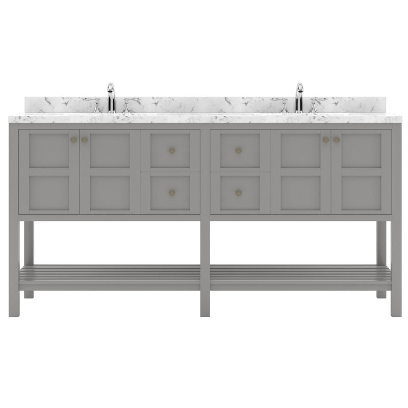 Modern Fittings Winterfell 72" Double Bath Vanity with Cultured Marble Quartz Top and Round Sinks