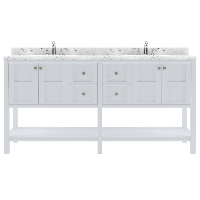 Modern Fittings Winterfell 72" Double Bath Vanity with Cultured Marble Quartz Top and Round Sinks