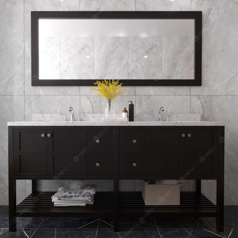 Modern Fittings Winterfell 72" Double Bath Vanity with Cultured Marble Quartz Top and Square Sinks