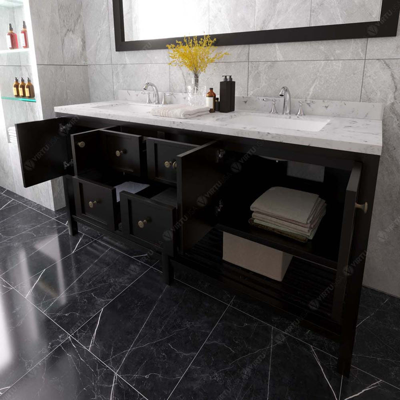 Modern Fittings Winterfell 72" Double Bath Vanity with Cultured Marble Quartz Top and Square Sinks