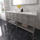 Modern Fittings Winterfell 72" Double Bath Vanity with Cultured Marble Quartz Top and Square Sinks