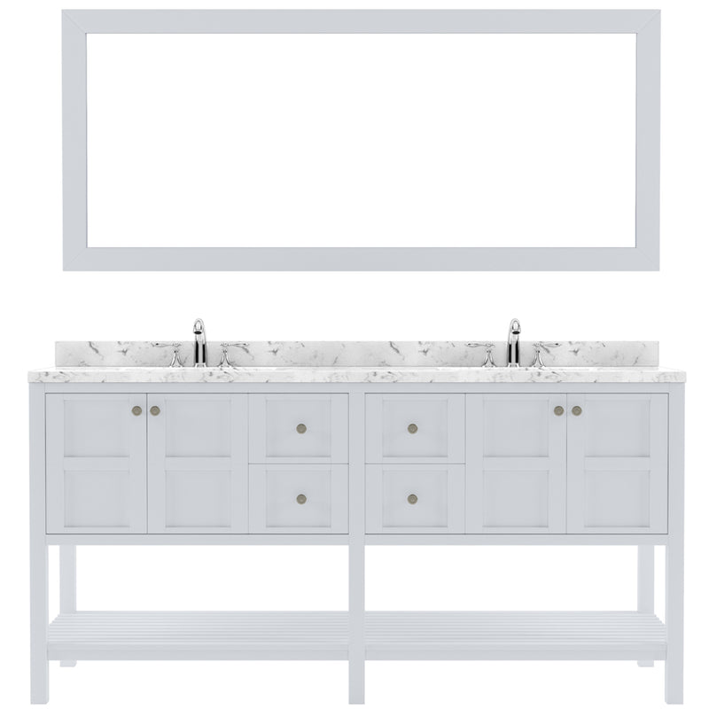 Modern Fittings Winterfell 72" Double Bath Vanity with Cultured Marble Quartz Top and Square Sinks