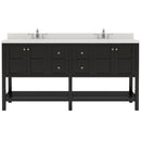 Modern Fittings Winterfell 72" Double Bath Vanity with Dazzle White Quartz Top and Round Sinks