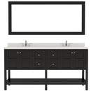 Modern Fittings Winterfell 72" Double Bath Vanity with Dazzle Quartz Top and Round Sinks Nickel Faucets