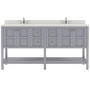 Modern Fittings Winterfell 72" Double Bath Vanity with Dazzle White Quartz Top and Round Sinks