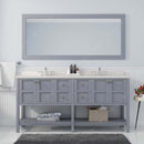 Modern Fittings Winterfell 72" Double Bath Vanity with Dazzle White Quartz Top and Round Sinks