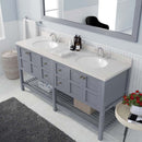 Modern Fittings Winterfell 72" Double Bath Vanity with Dazzle White Quartz Top and Round Sinks