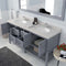 Modern Fittings Winterfell 72" Double Bath Vanity with Dazzle Quartz Top and Round Sinks Nickel Faucets