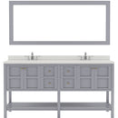 Modern Fittings Winterfell 72" Double Bath Vanity with Dazzle White Quartz Top and Round Sinks