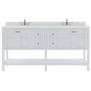 Modern Fittings Winterfell 72" Double Bath Vanity with Dazzle White Quartz Top and Round Sinks