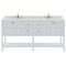 Modern Fittings Winterfell 72" Double Bath Vanity with Dazzle White Quartz Top and Round Sinks