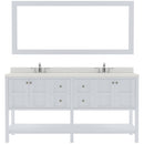 Modern Fittings Winterfell 72" Double Bath Vanity with Dazzle Quartz Top and Round Sinks Nickel Faucets