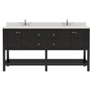 Modern Fittings Winterfell 72" Double Bath Vanity with Dazzle White Quartz Top and Square Sinks