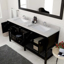 Modern Fittings Winterfell 72" Double Bath Vanity with Dazzle White Quartz Top and Square Sinks