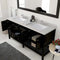 Modern Fittings Winterfell 72" Double Bath Vanity with Dazzle White Quartz Top and Square Sinks Nickel Faucets